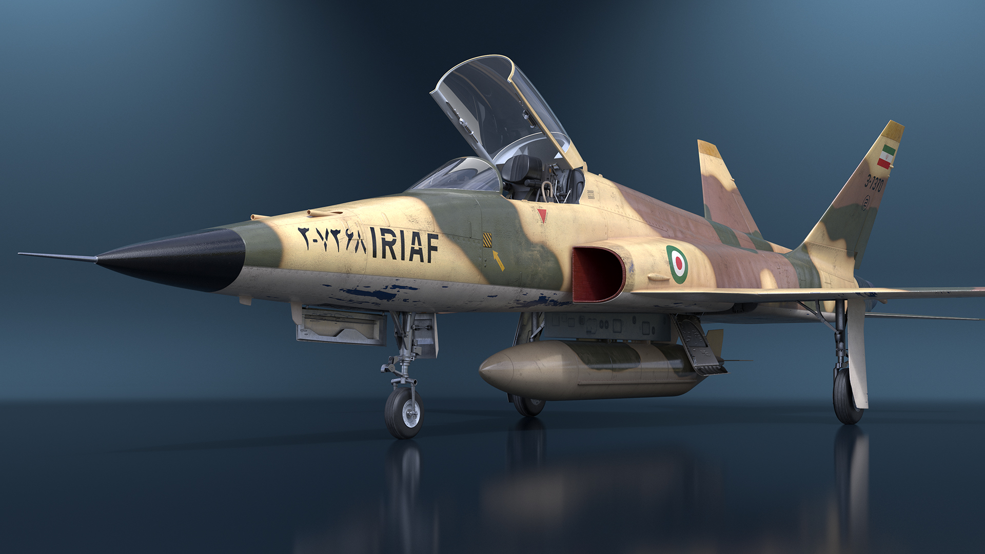 Iranian HESA Saeqeh Fighter Aircraft Rigged for Cinema 4D 3D