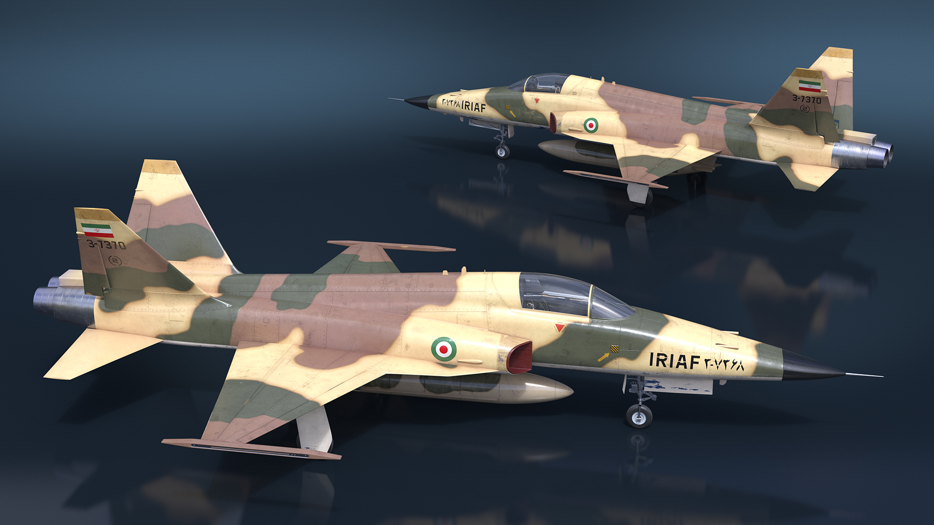 Iranian HESA Saeqeh Fighter Aircraft Rigged for Cinema 4D 3D