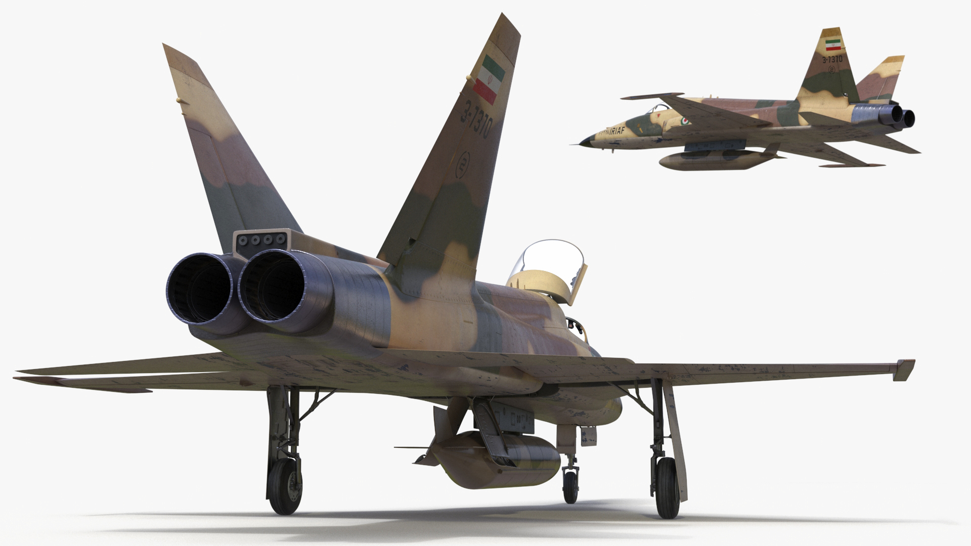 Iranian HESA Saeqeh Fighter Aircraft Rigged for Cinema 4D 3D