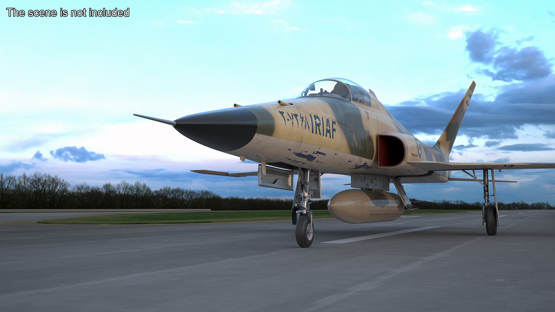 Iranian HESA Saeqeh Fighter Aircraft Rigged for Cinema 4D 3D