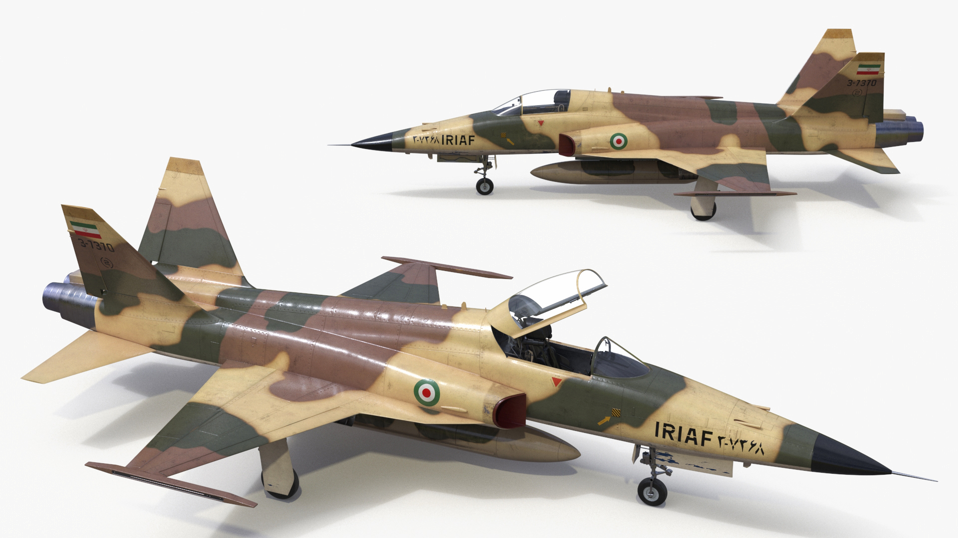 Iranian HESA Saeqeh Fighter Aircraft Rigged for Cinema 4D 3D