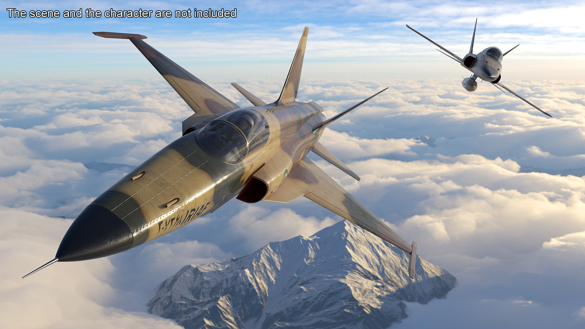 Iranian HESA Saeqeh Fighter Aircraft Rigged for Cinema 4D 3D