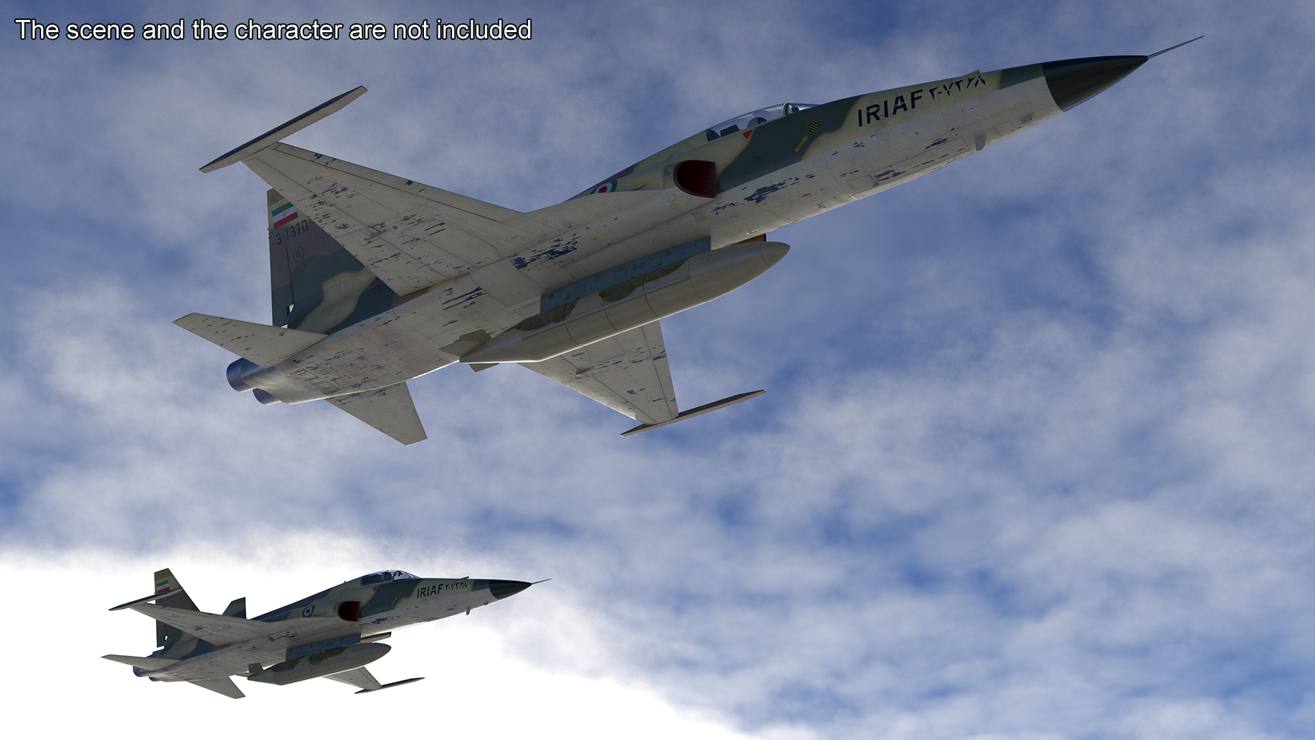 Iranian HESA Saeqeh Fighter Aircraft Rigged for Cinema 4D 3D