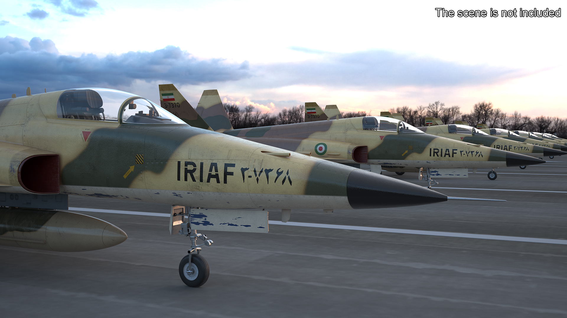 Iranian HESA Saeqeh Fighter Aircraft Rigged for Cinema 4D 3D