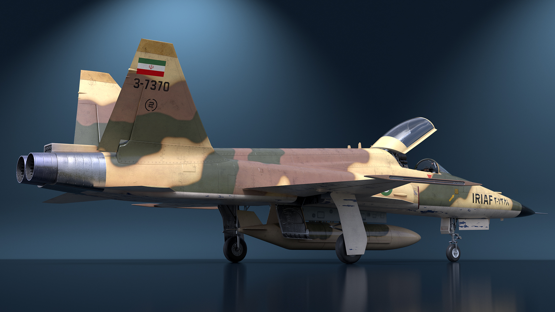 Iranian HESA Saeqeh Fighter Aircraft Rigged for Cinema 4D 3D