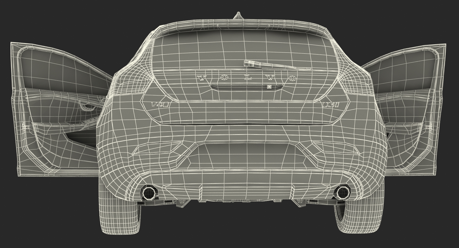 3D Volvo V40 Hatchback Rigged