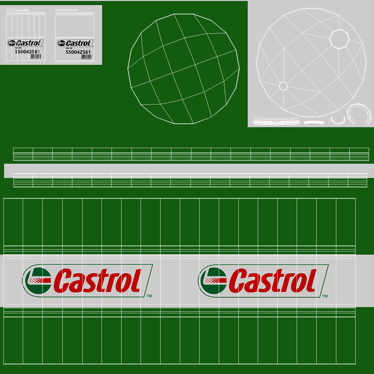 3D Castrol Oil Drum