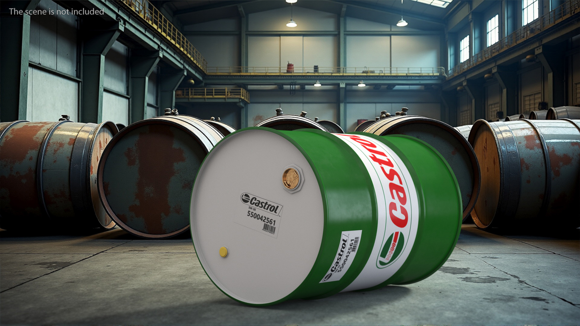 3D Castrol Oil Drum