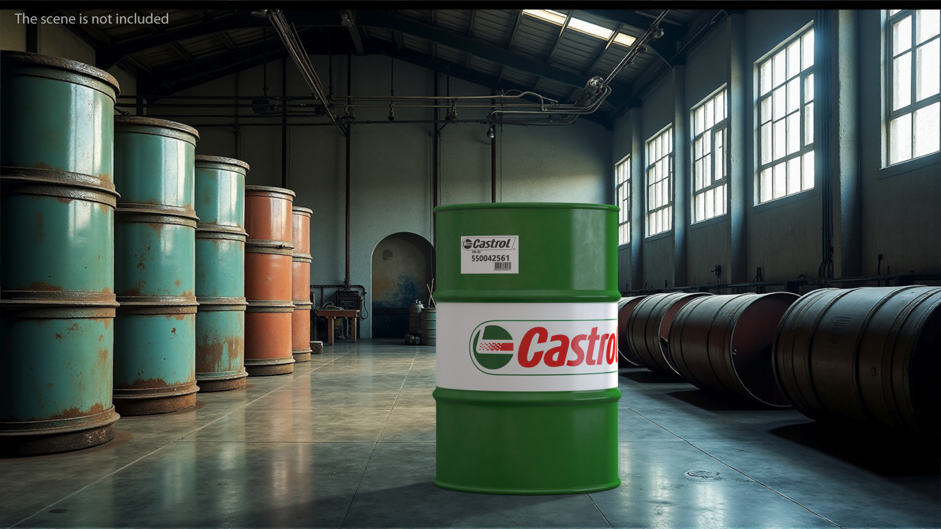 3D Castrol Oil Drum