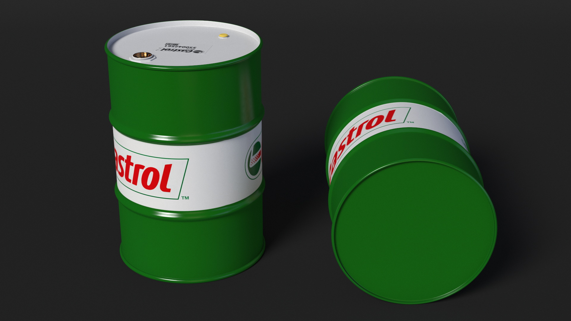 3D Castrol Oil Drum