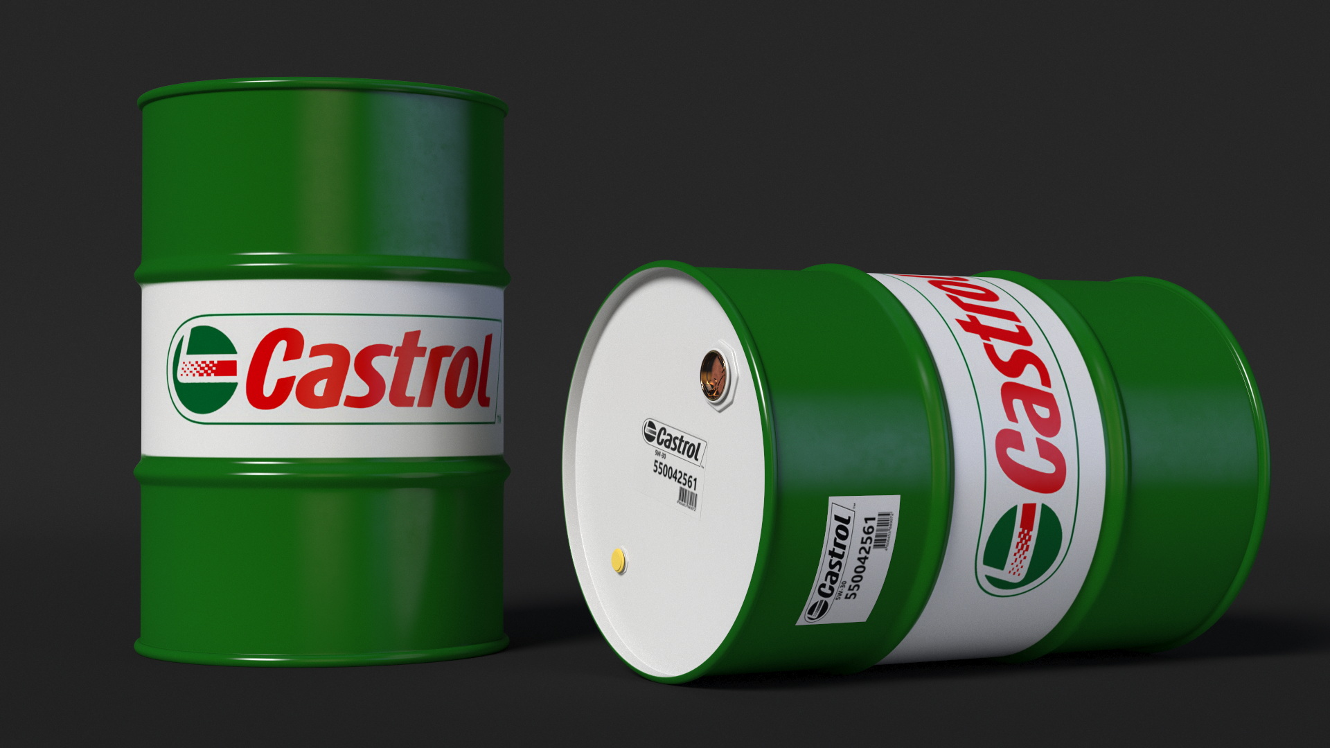 3D Castrol Oil Drum