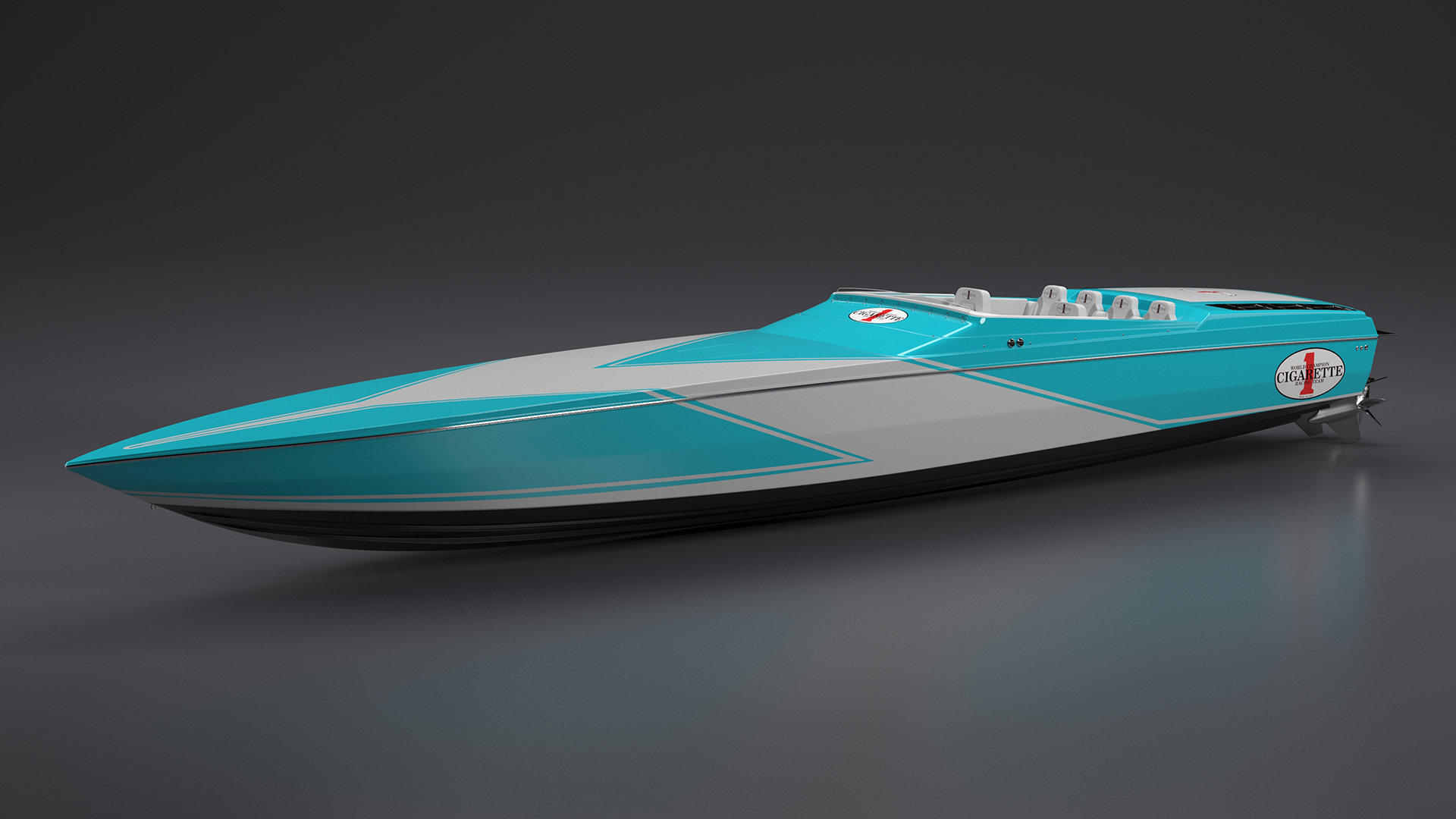 3D CigaretteBoat515 Blue