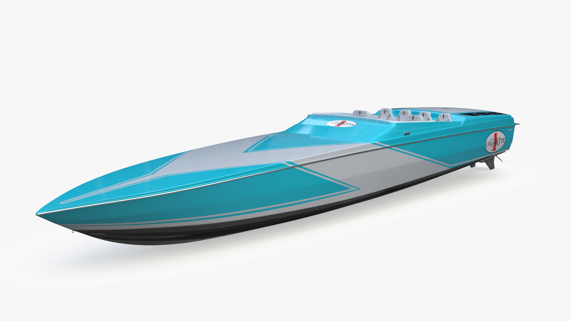 3D CigaretteBoat515 Blue