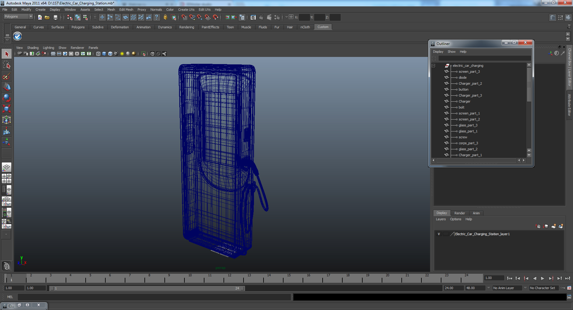 Electric Car Charging Station 3D model