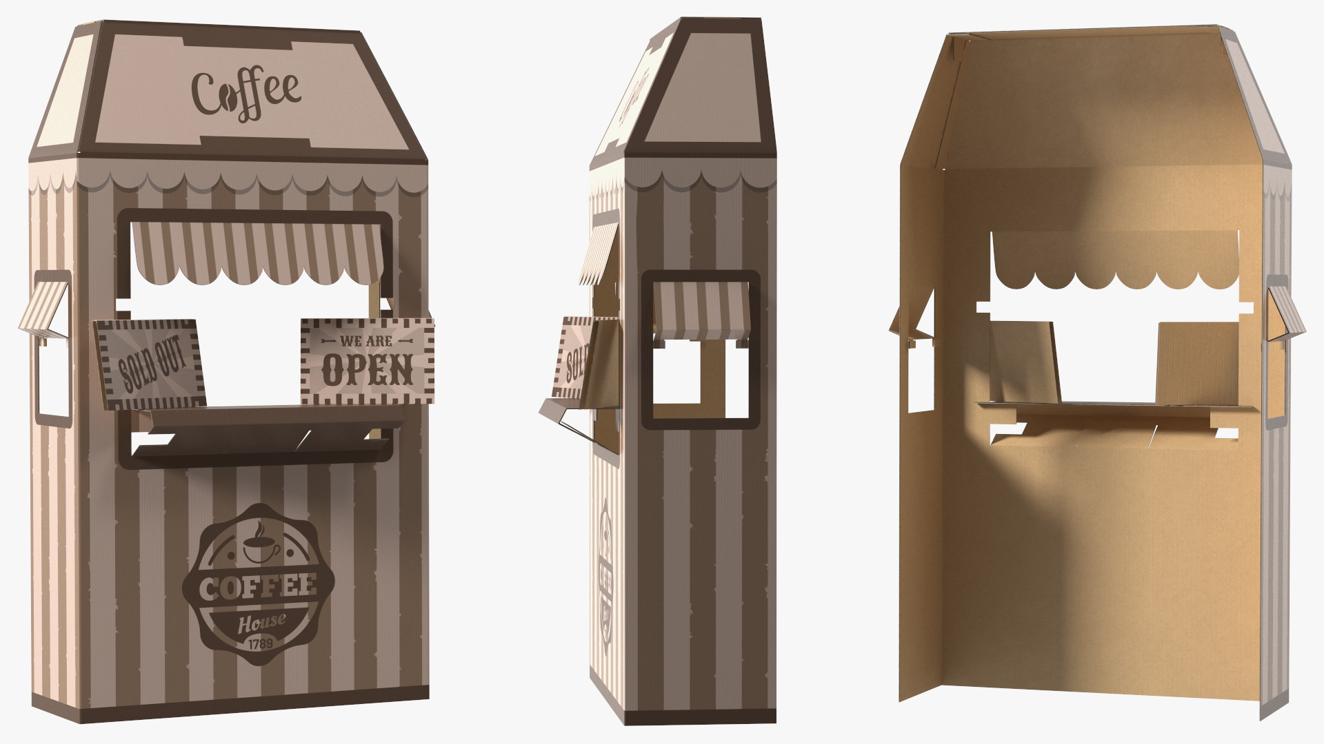 3D Coffee Booth Cardboard Stand model