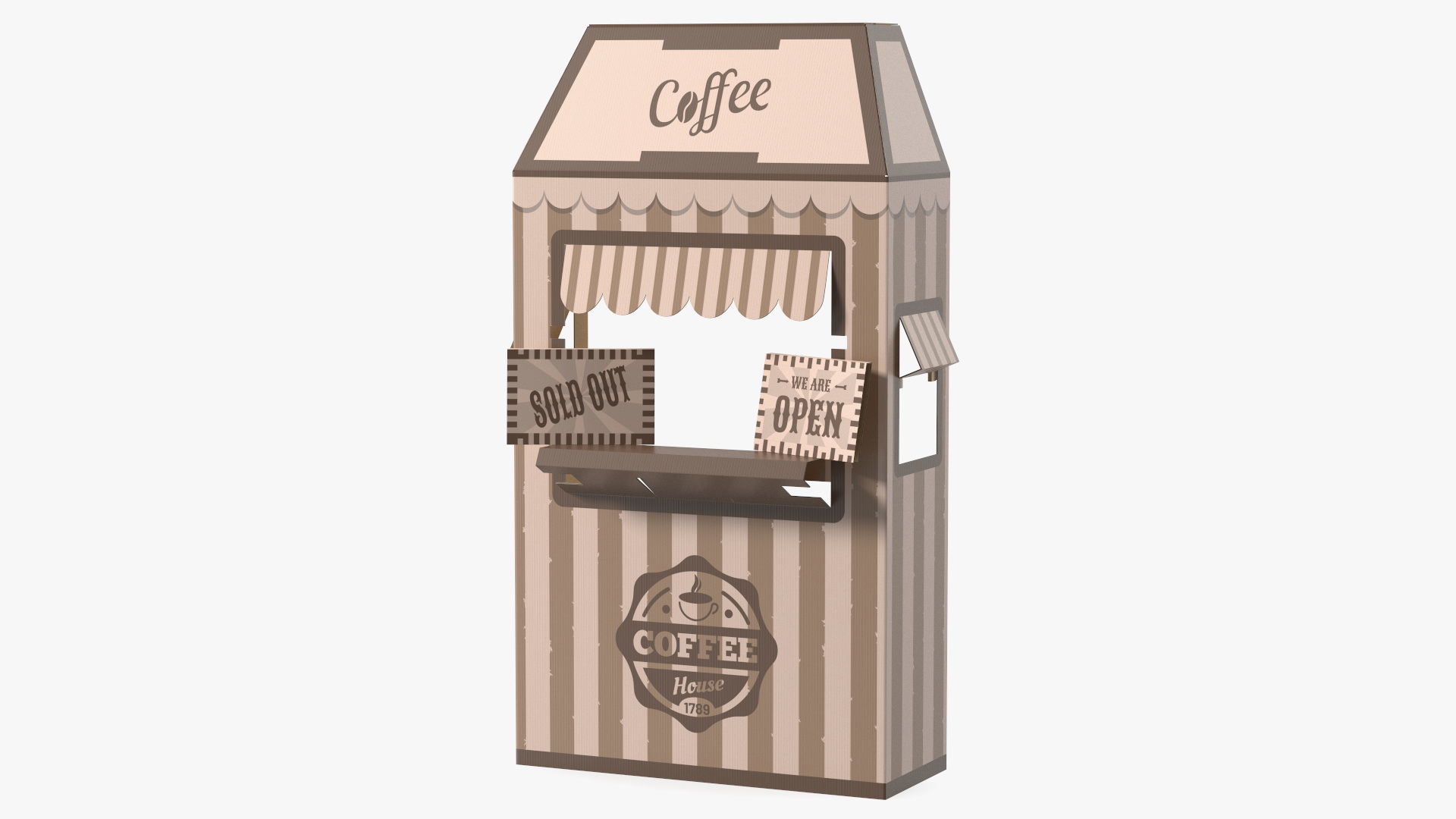 3D Coffee Booth Cardboard Stand model