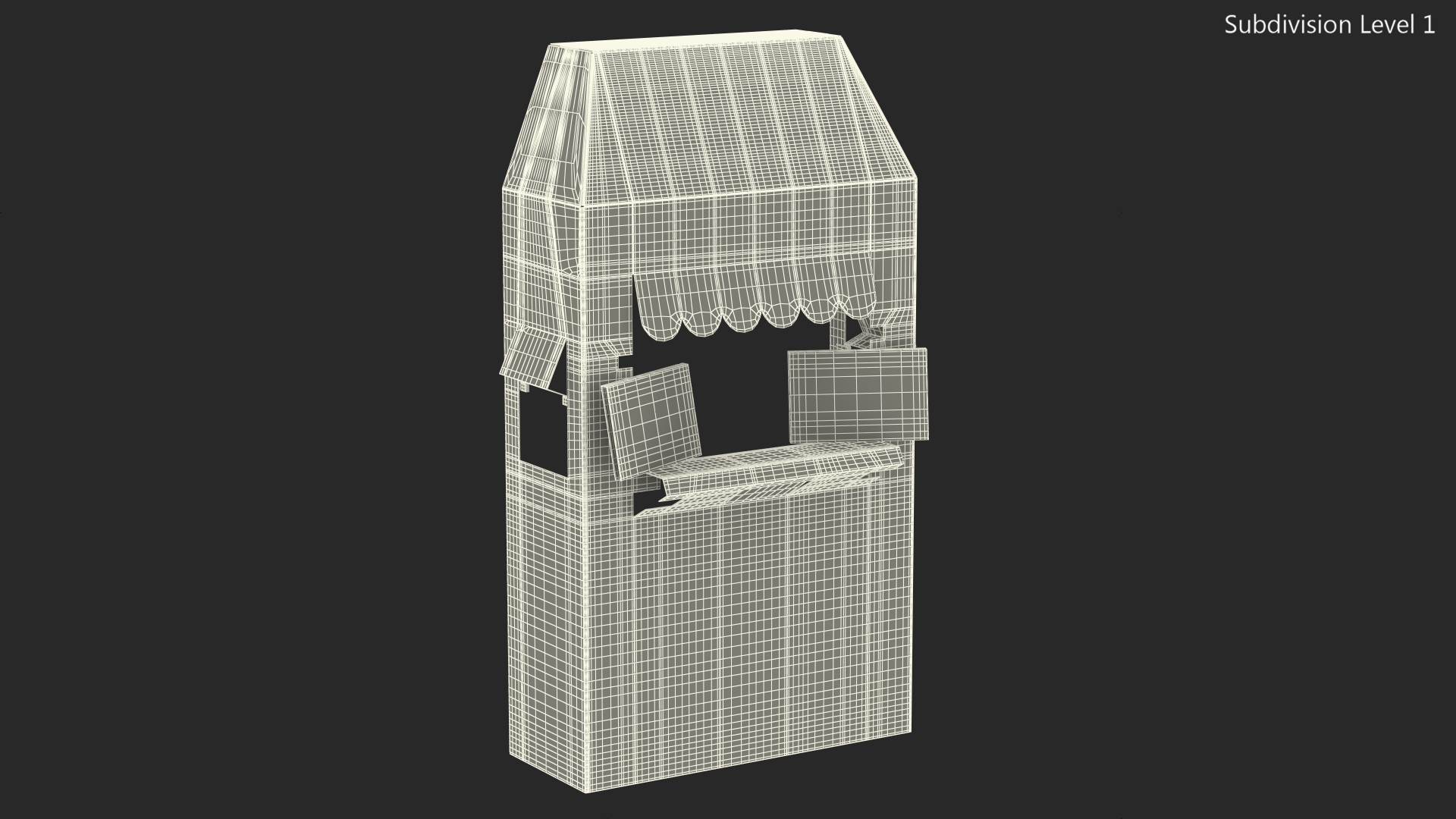 3D Coffee Booth Cardboard Stand model