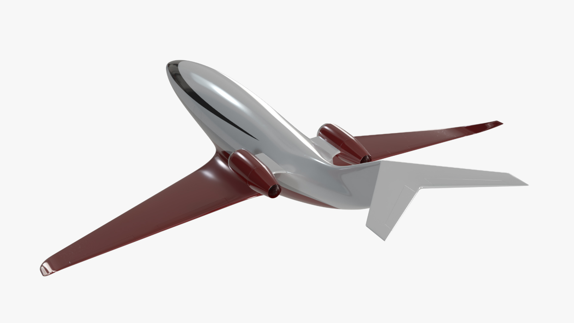 Futuristic Business Jet Red 3D