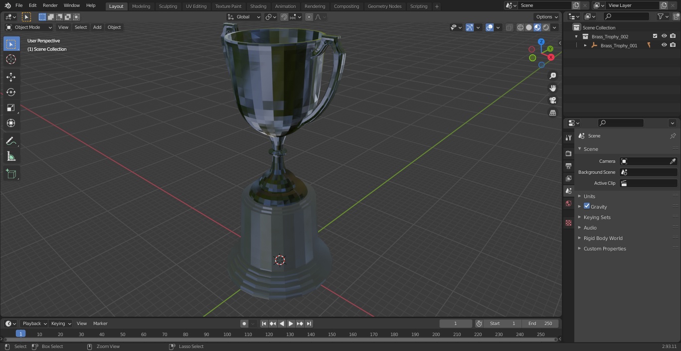 Brass Trophy 3D