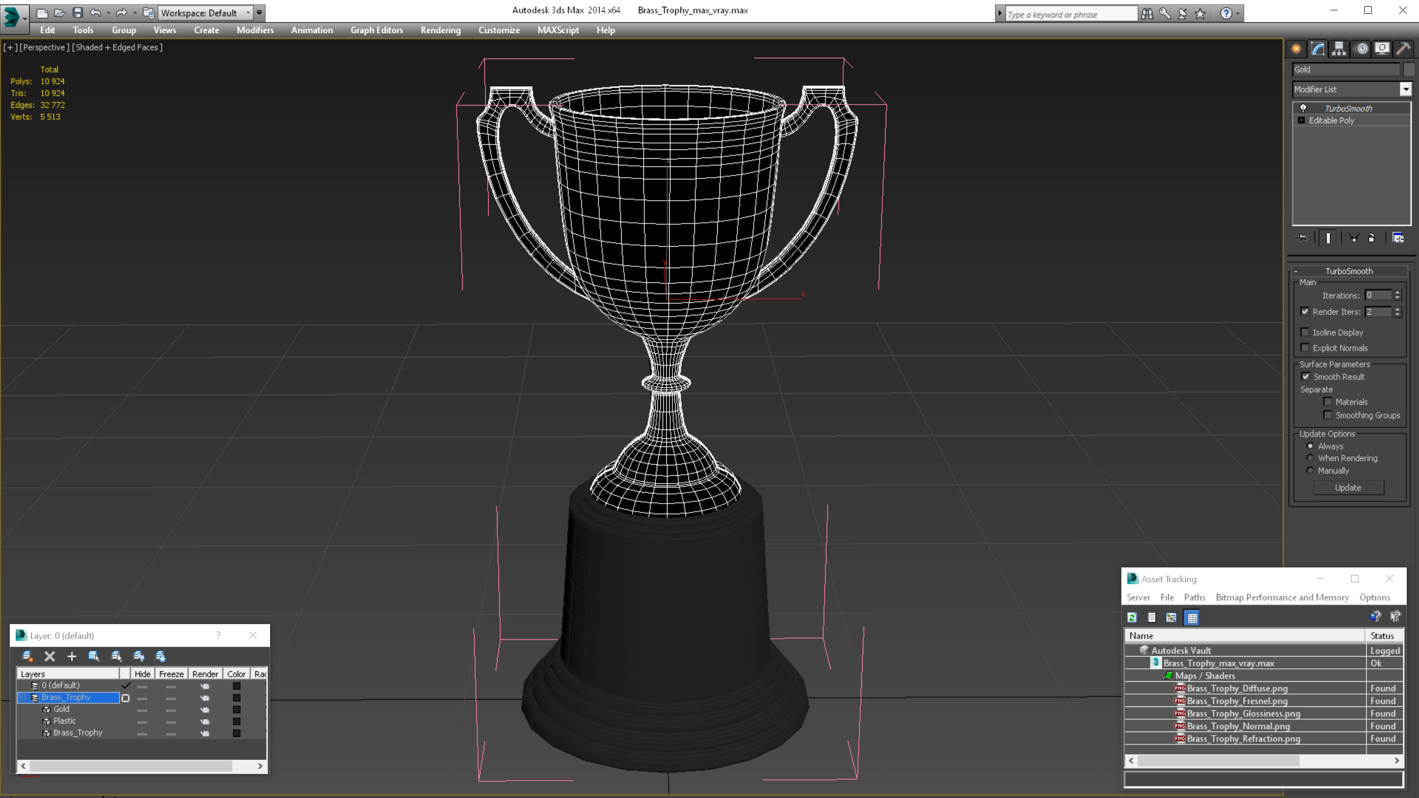 Brass Trophy 3D