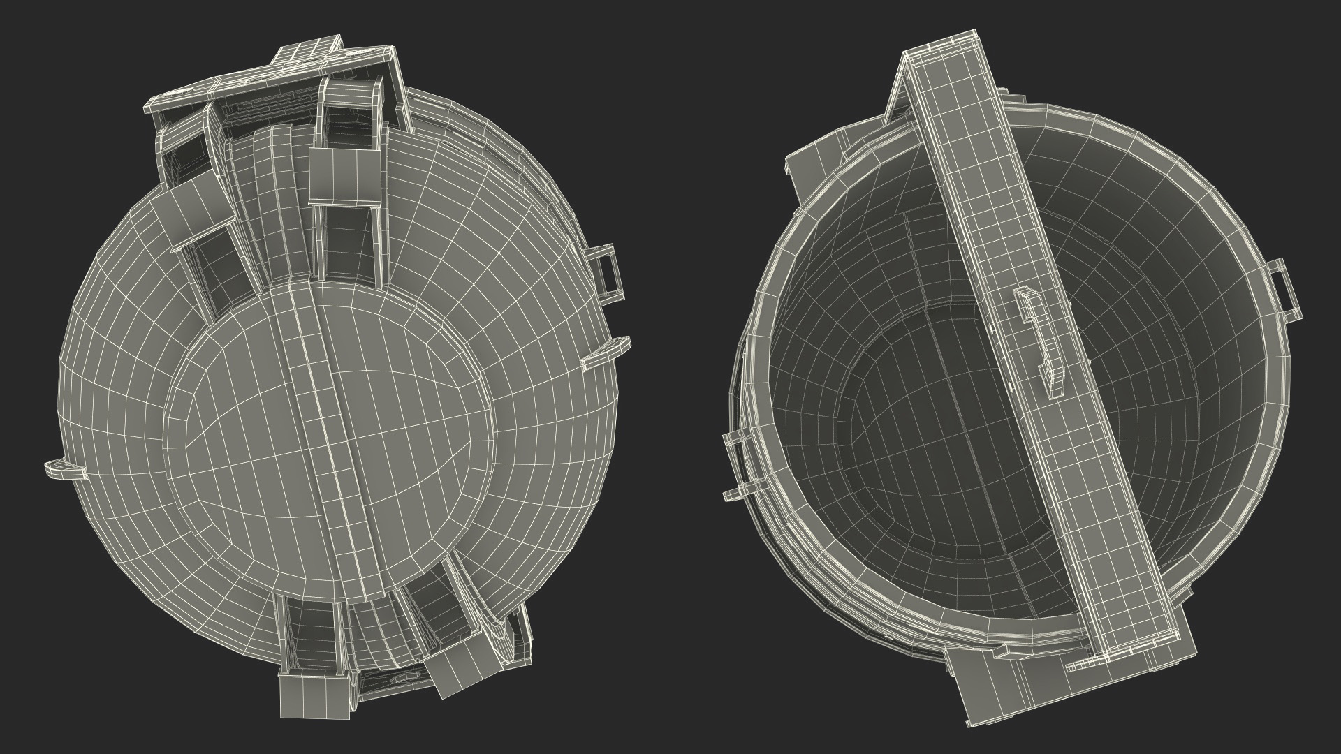 Industrial Steel Charging Bucket 3D