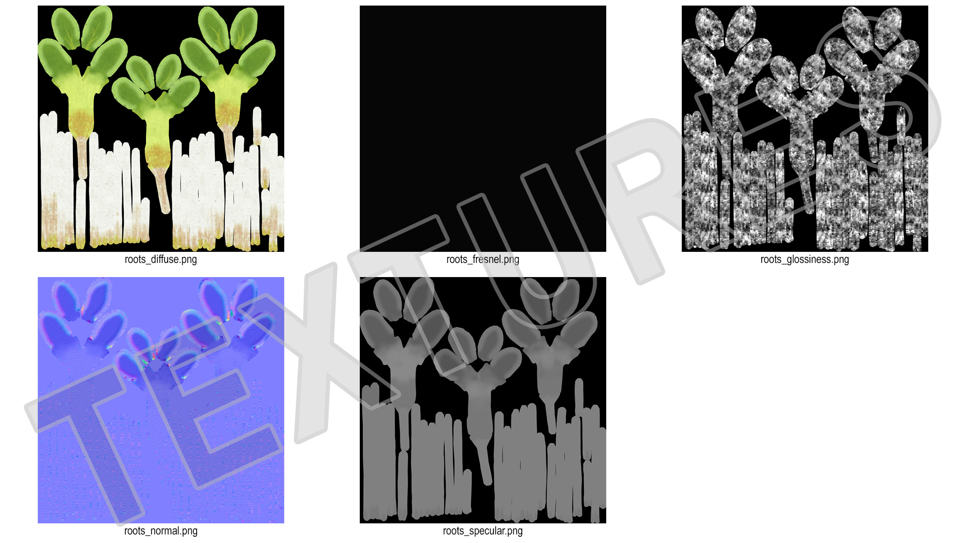 3D Sprout Roots Set