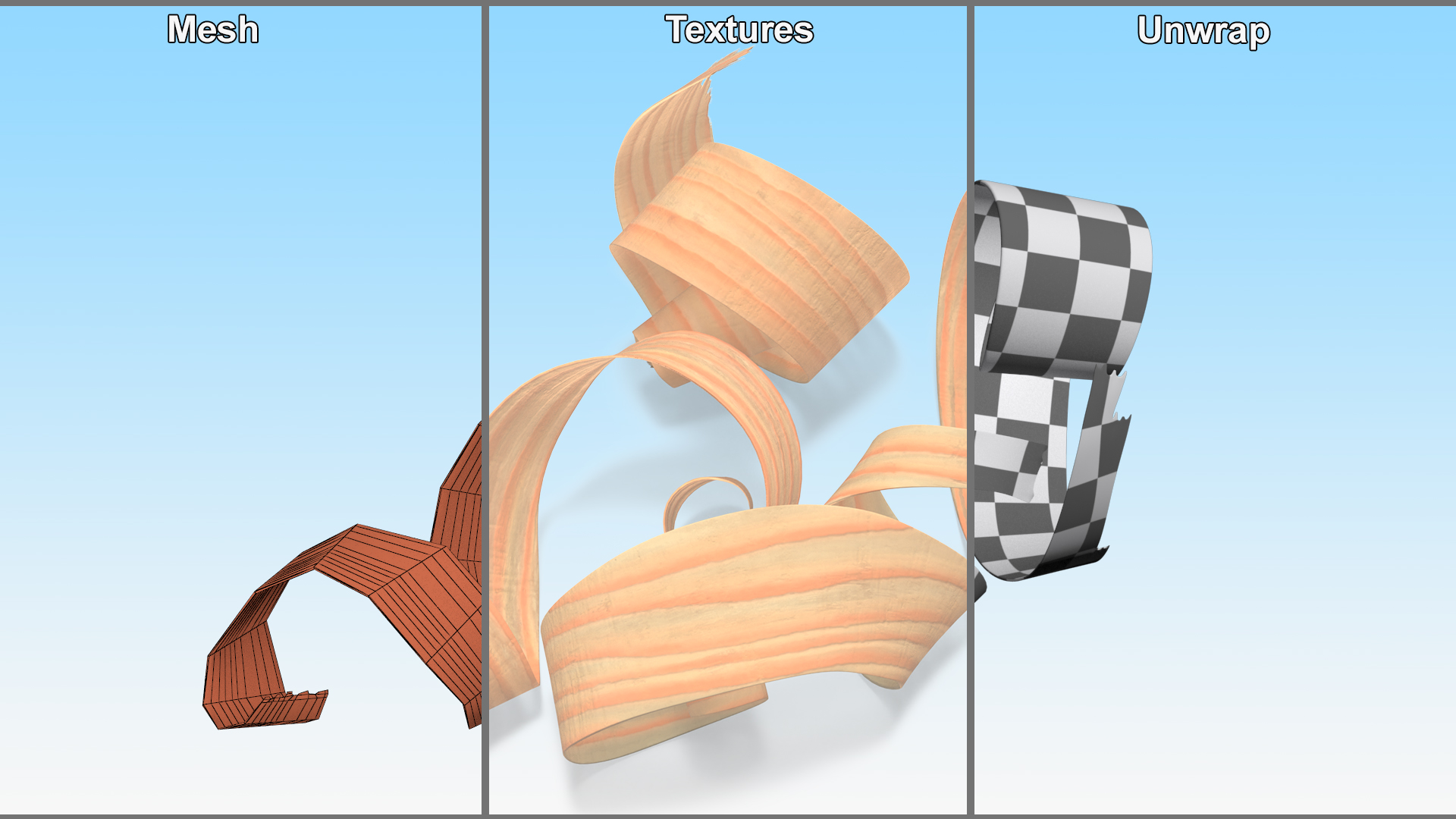 3D Wood Shavings model