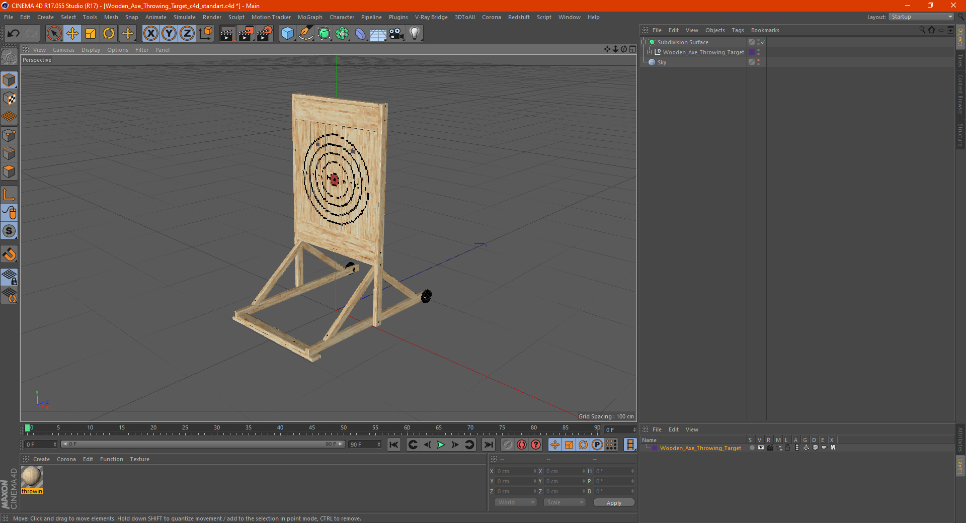 3D Wooden Axe Throwing Target