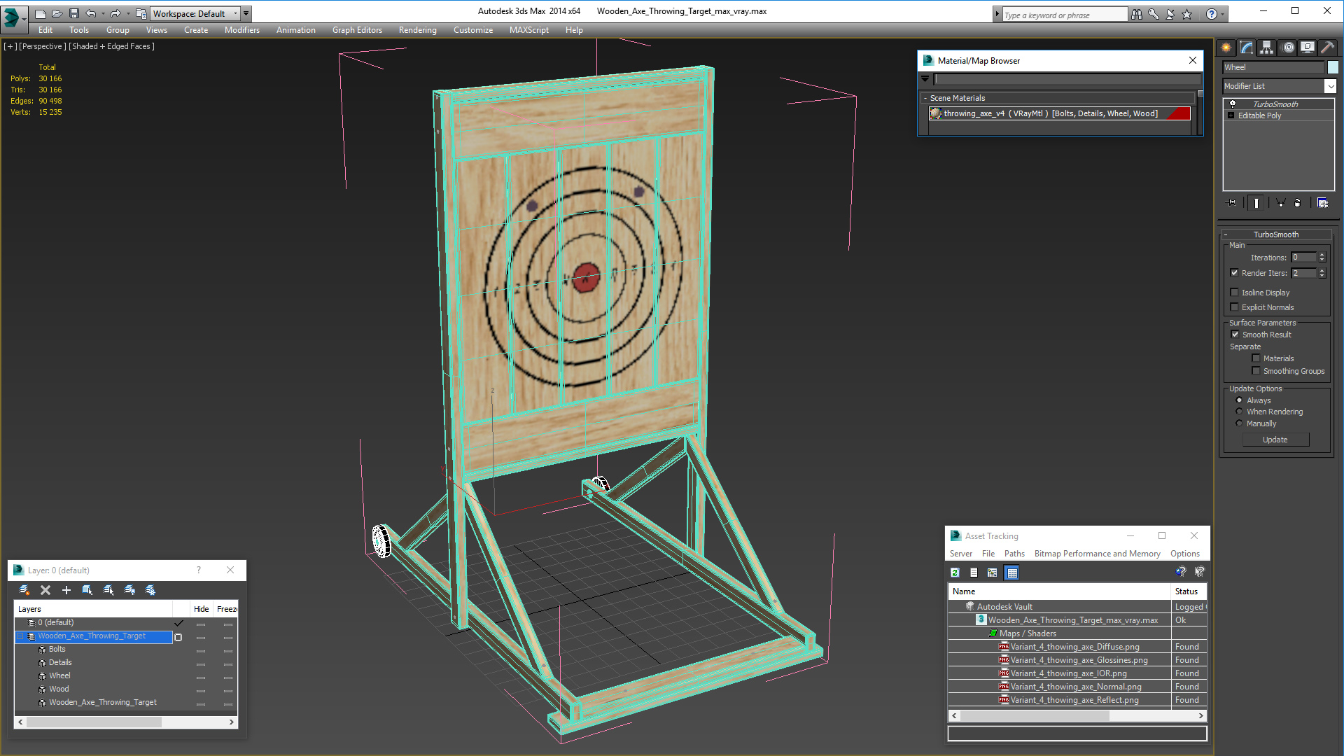 3D Wooden Axe Throwing Target