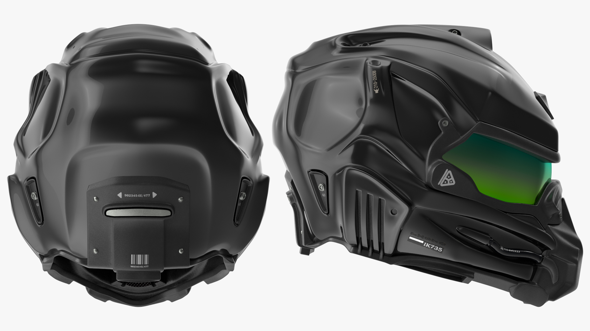 3D model Futuristic Combat Helmet Black