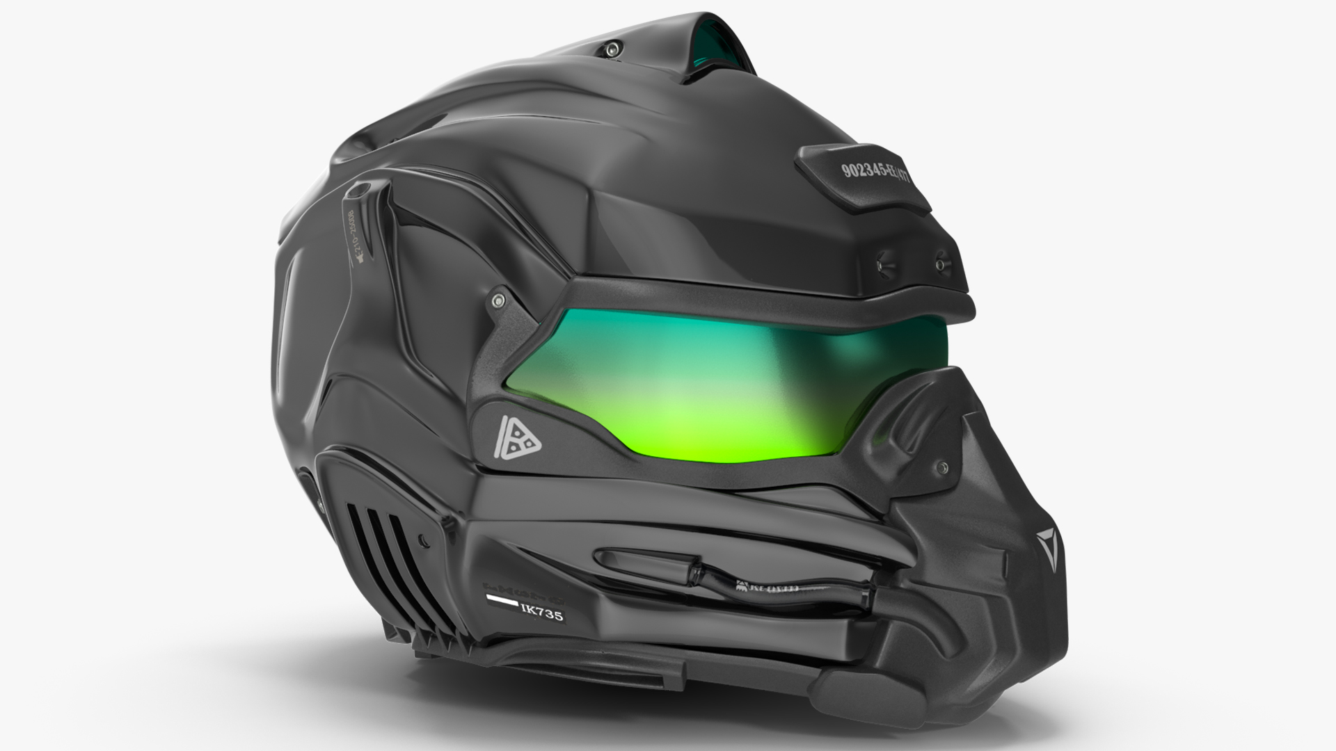 3D model Futuristic Combat Helmet Black