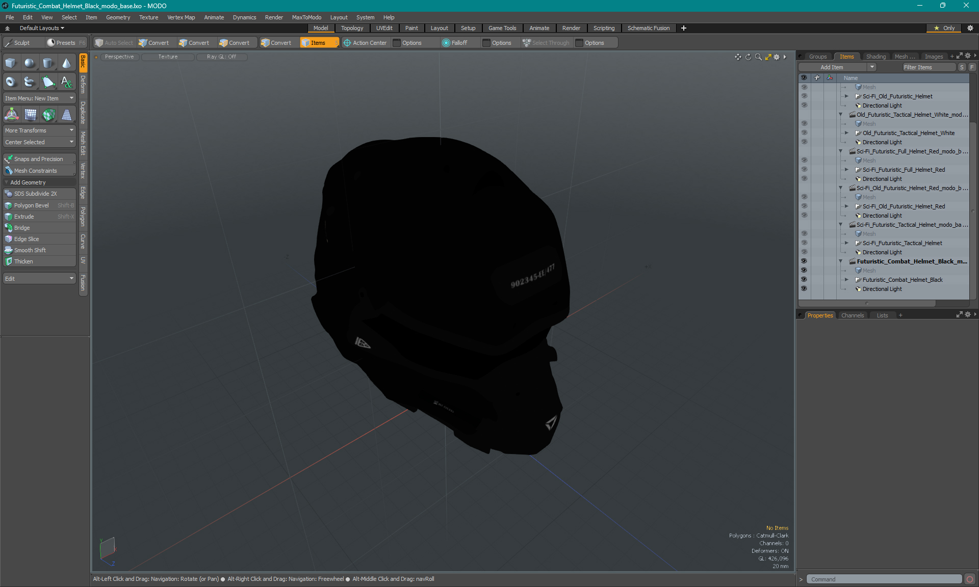 3D model Futuristic Combat Helmet Black