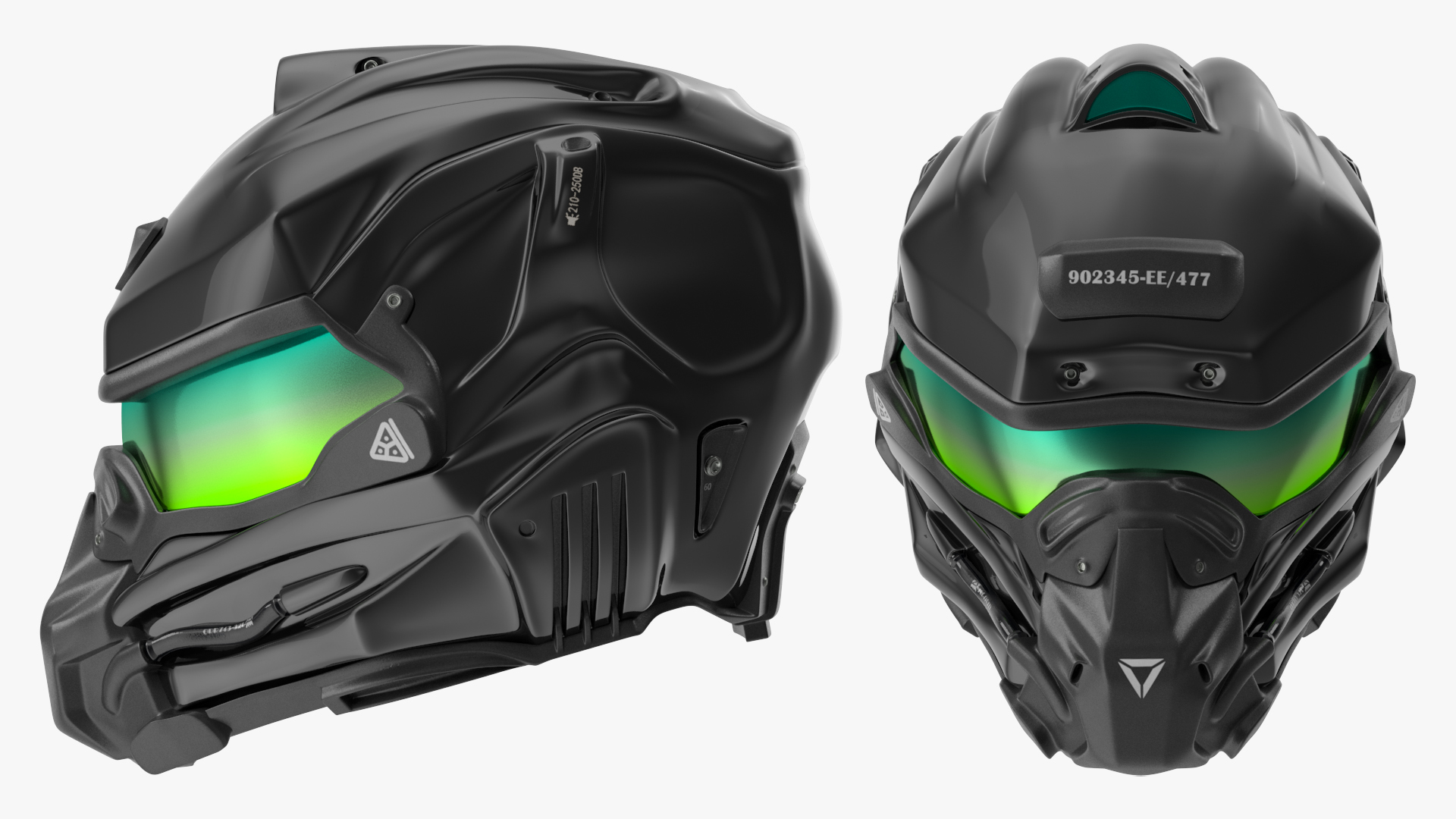 3D model Futuristic Combat Helmet Black