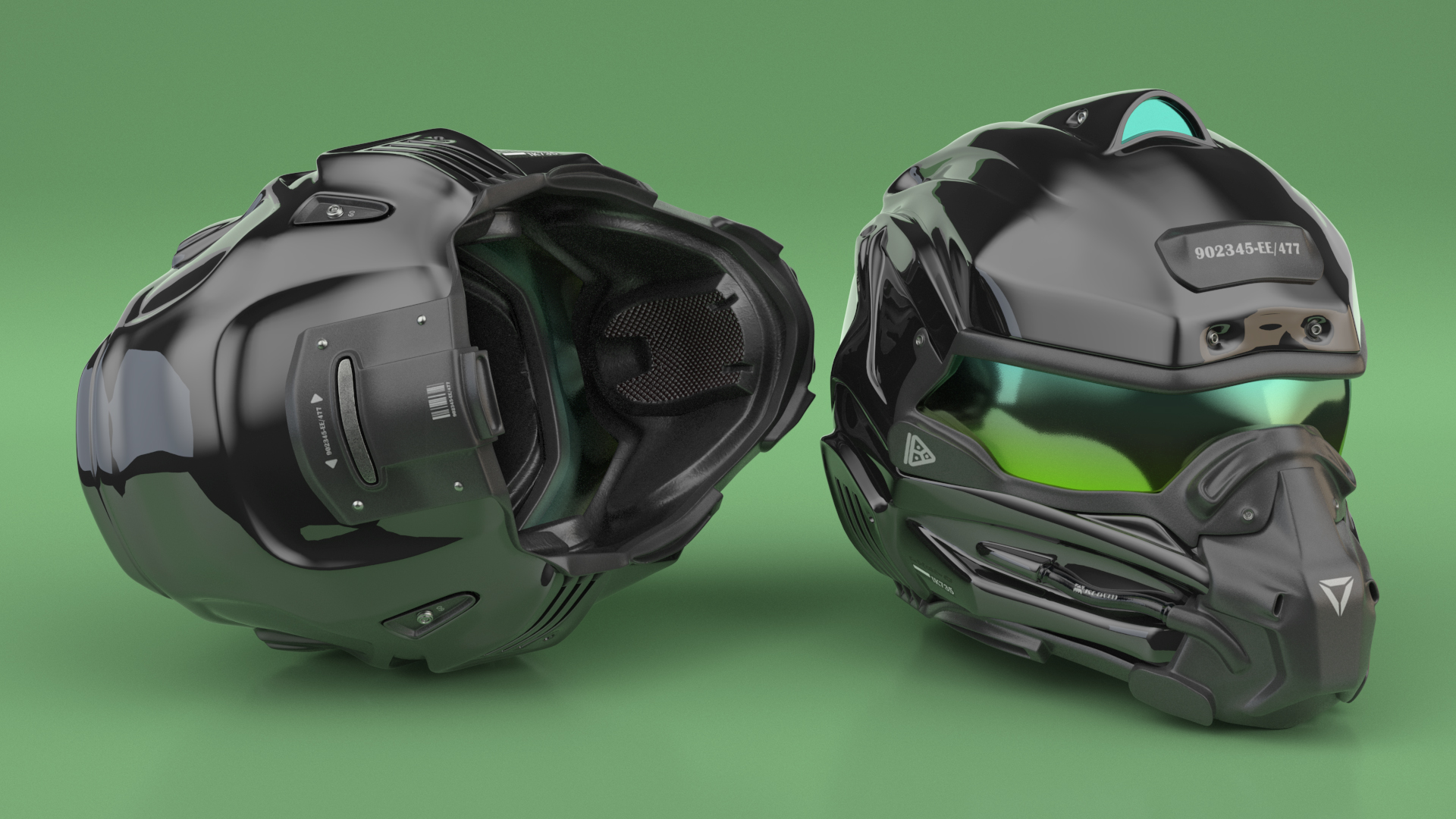 3D model Futuristic Combat Helmet Black