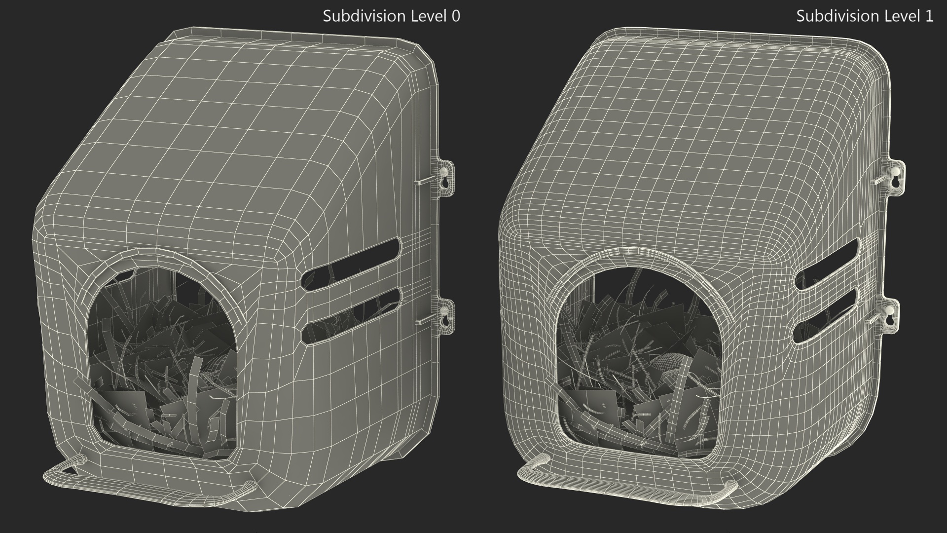 3D model Wall Mount Nesting Nest Box with Chicken Eggs