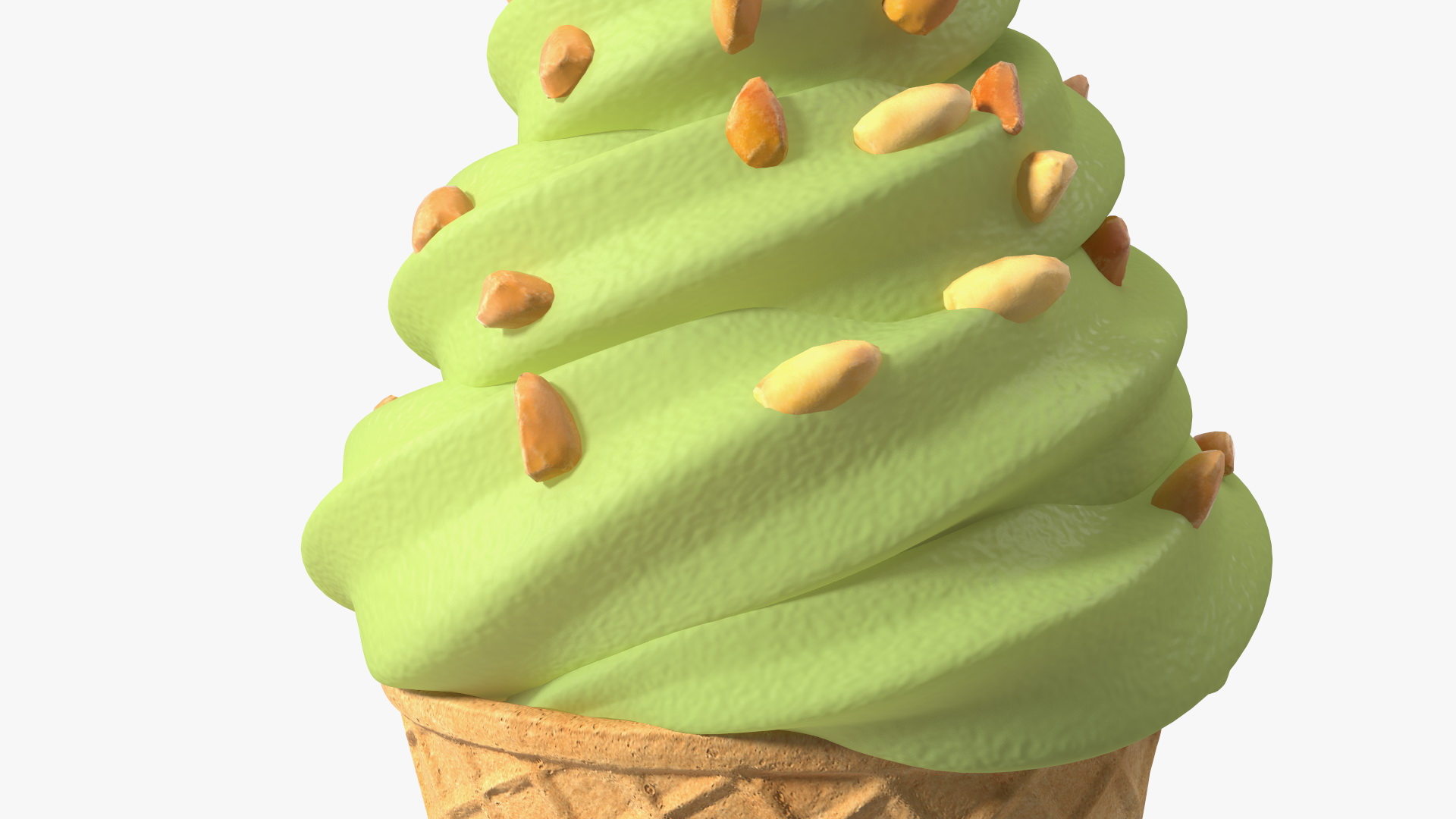 Pistachio Chocolate Ice Cream With Nuts 3D model