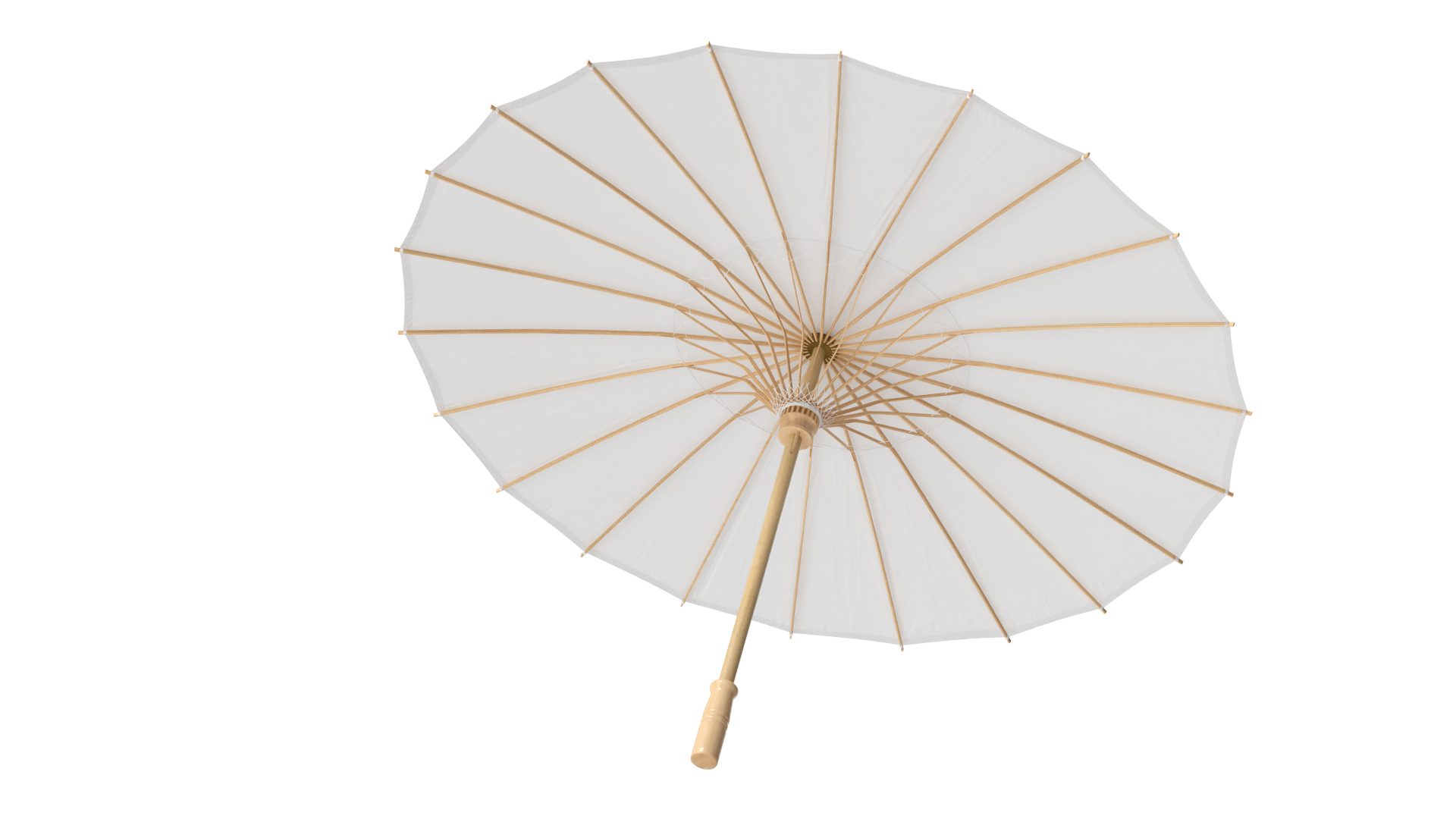 3D Chinese Parasol Open White