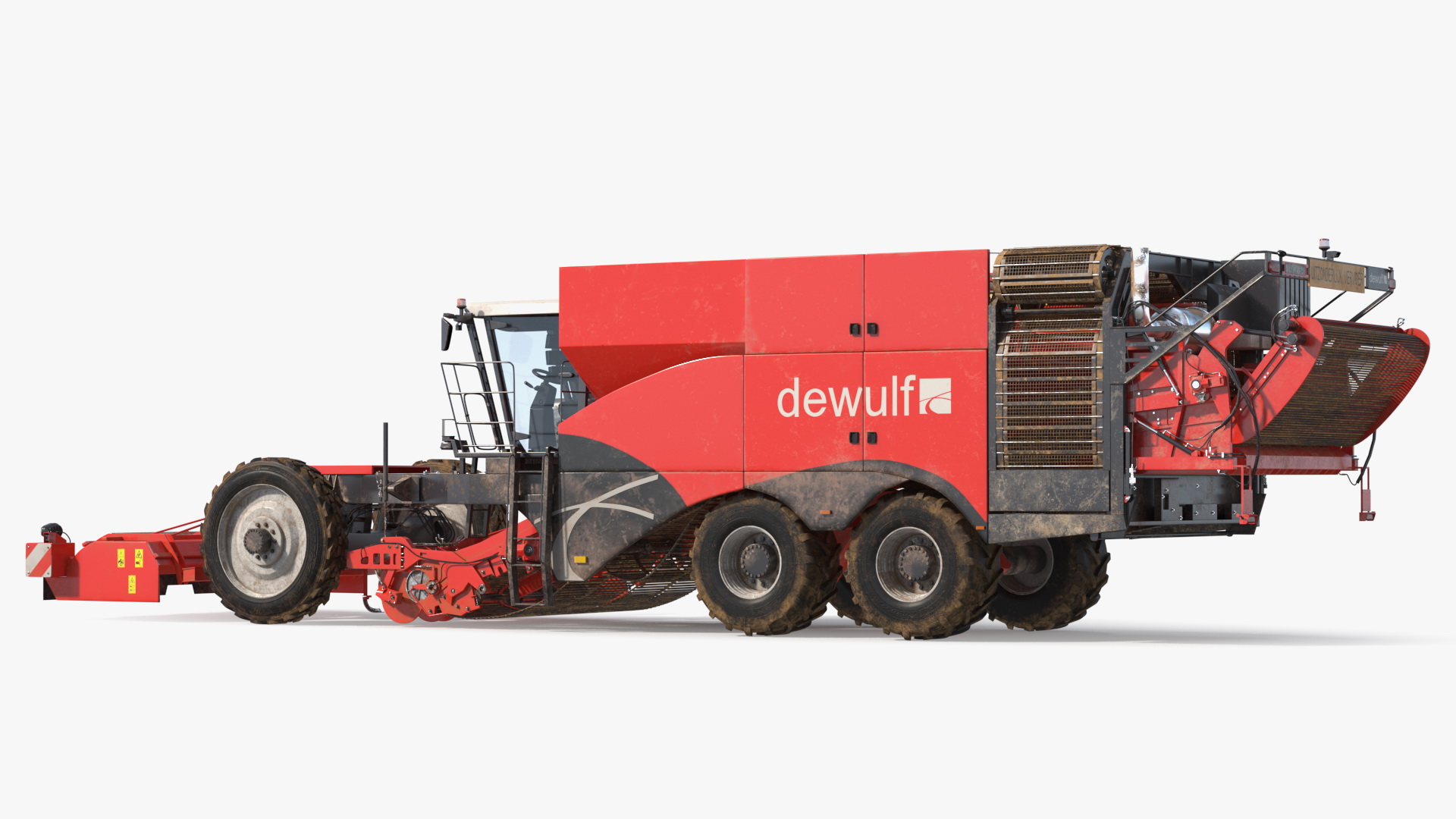 Dewulf Enduro 4-Row Harvester Dirty Rigged 3D