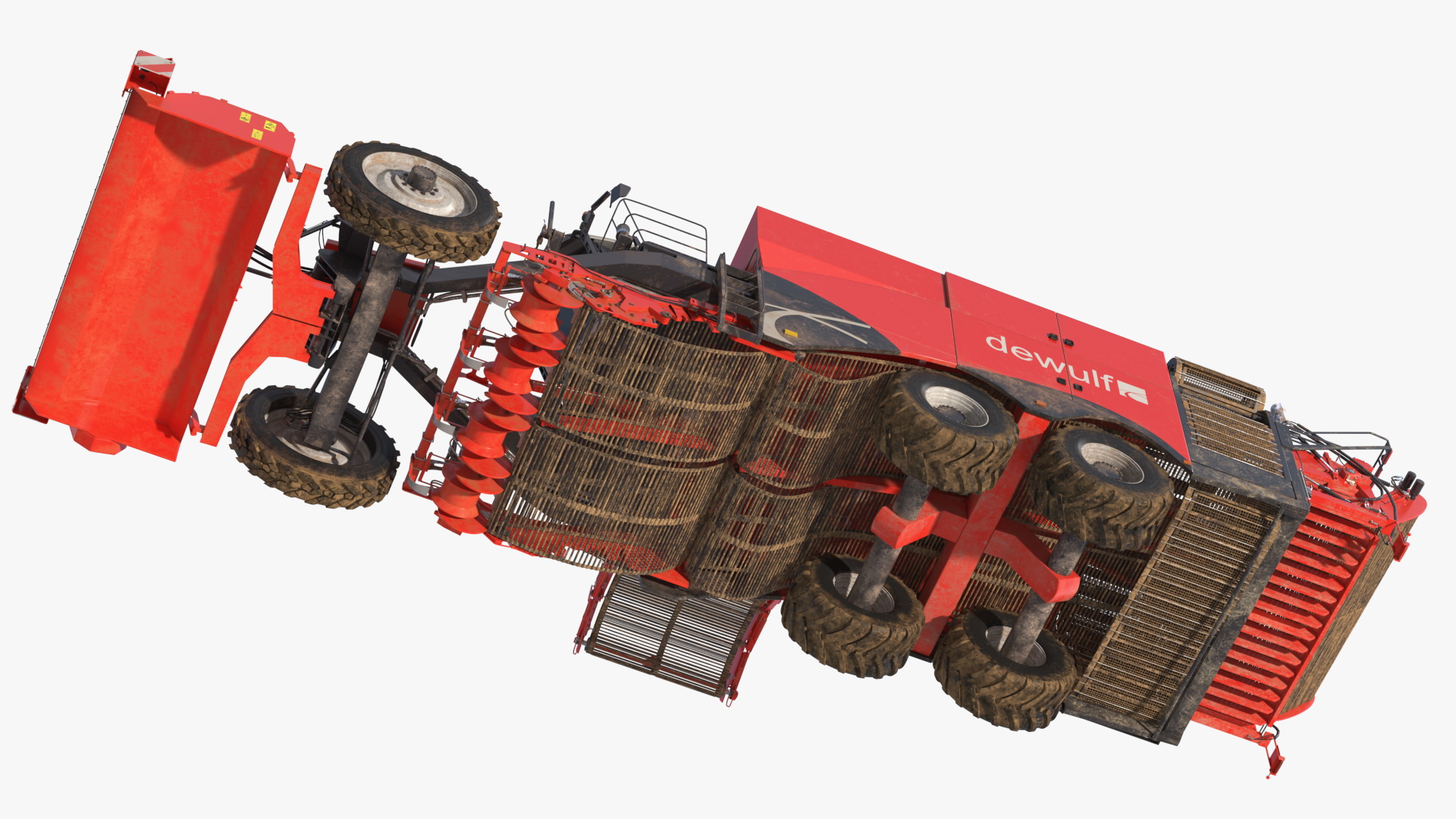 Dewulf Enduro 4-Row Harvester Dirty Rigged 3D