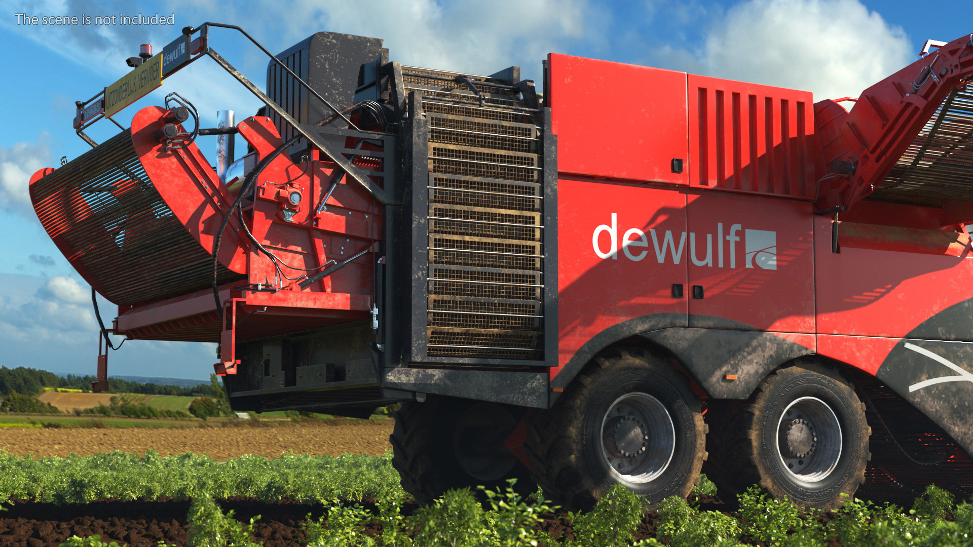 Dewulf Enduro 4-Row Harvester Dirty Rigged 3D