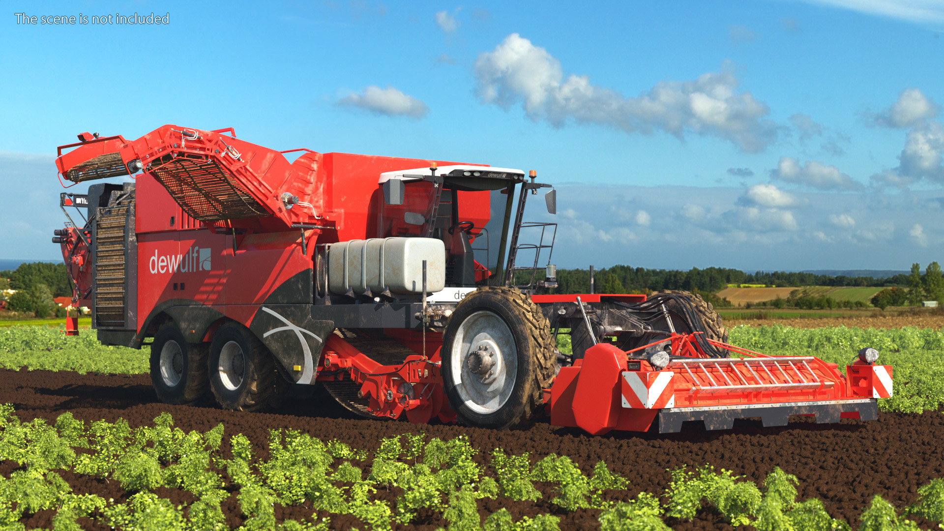 Dewulf Enduro 4-Row Harvester Dirty Rigged 3D