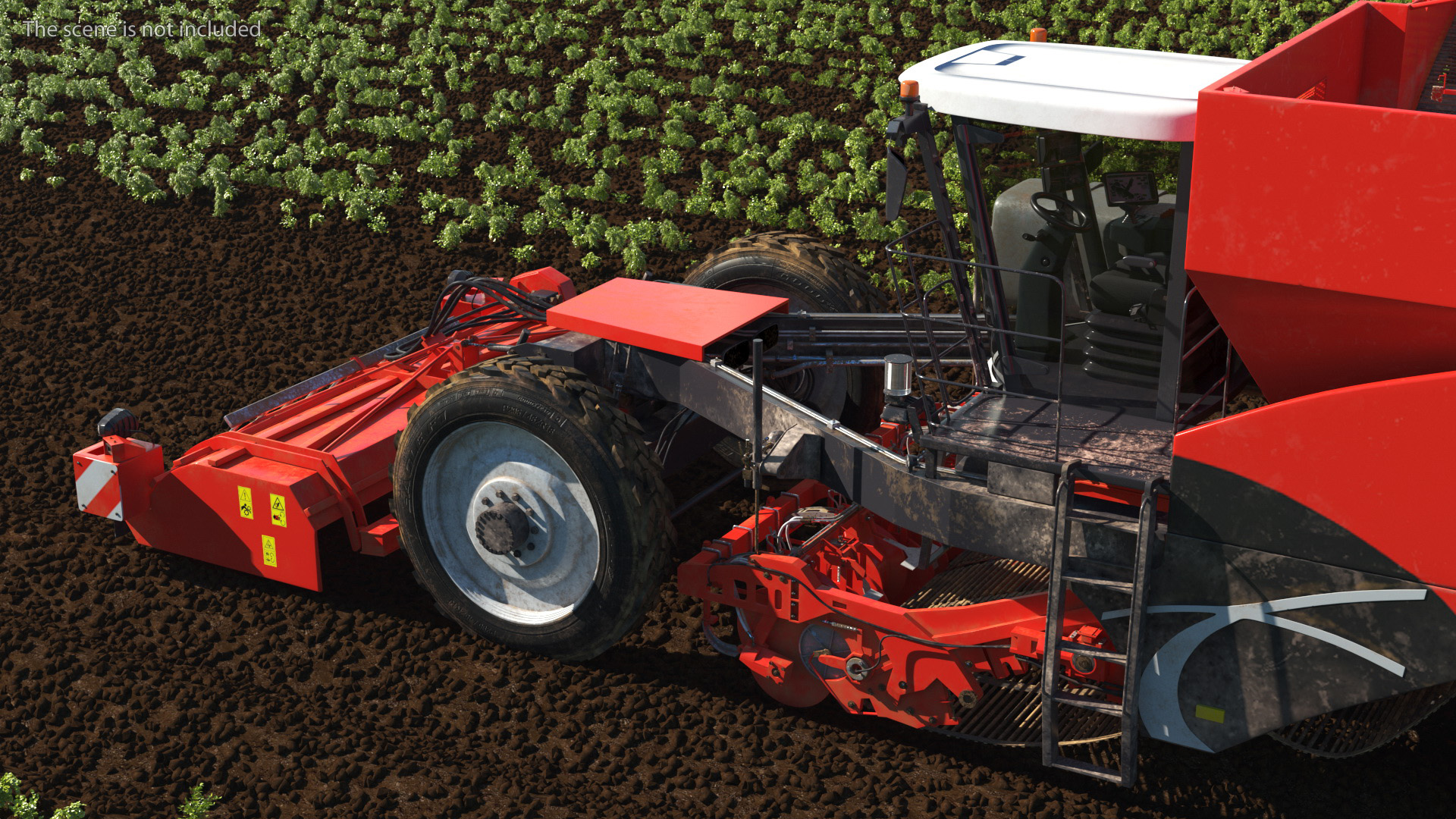 Dewulf Enduro 4-Row Harvester Dirty Rigged 3D