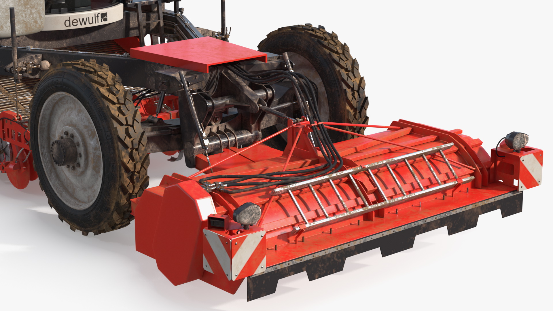 Dewulf Enduro 4-Row Harvester Dirty Rigged 3D