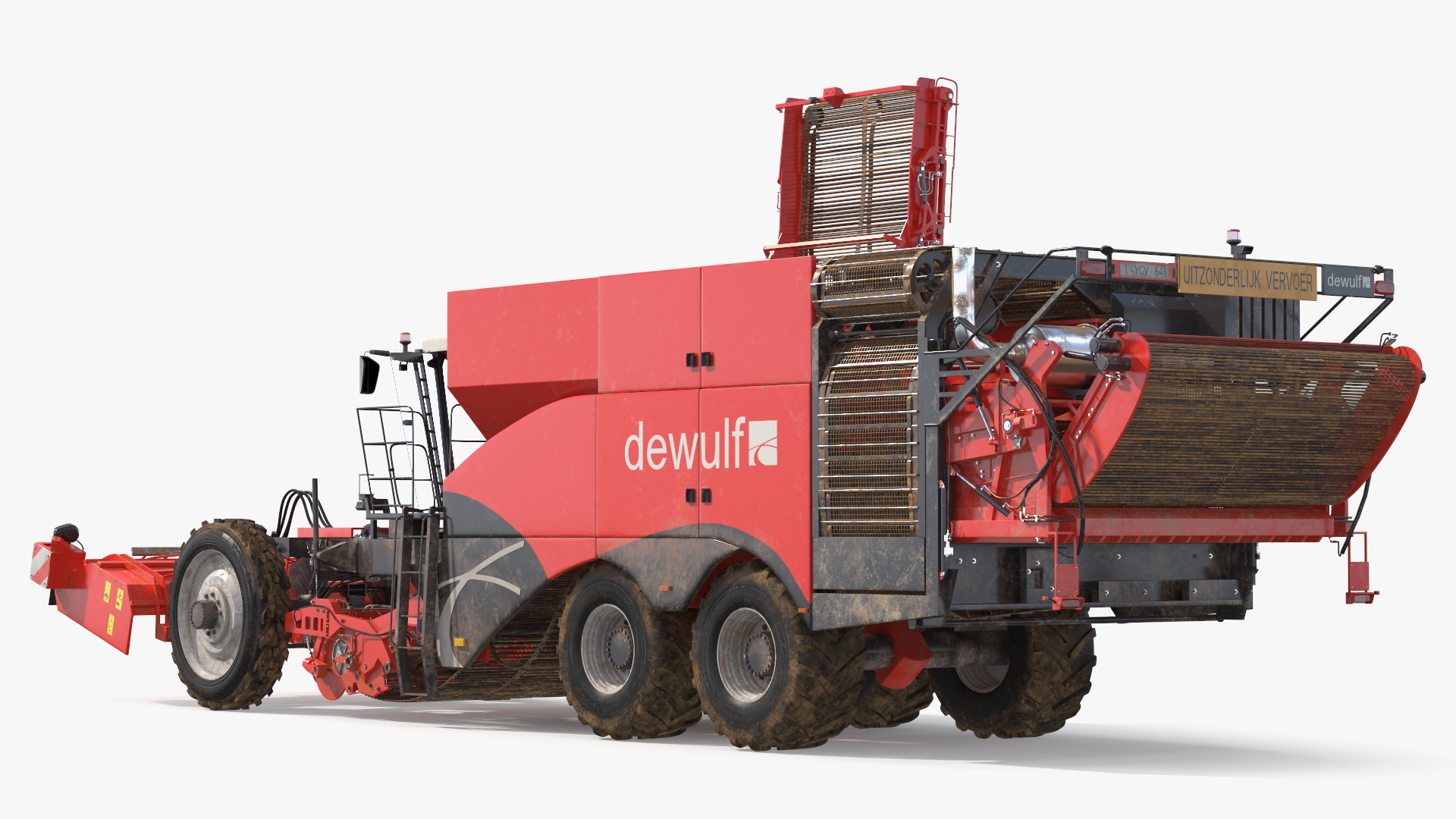 Dewulf Enduro 4-Row Harvester Dirty Rigged 3D