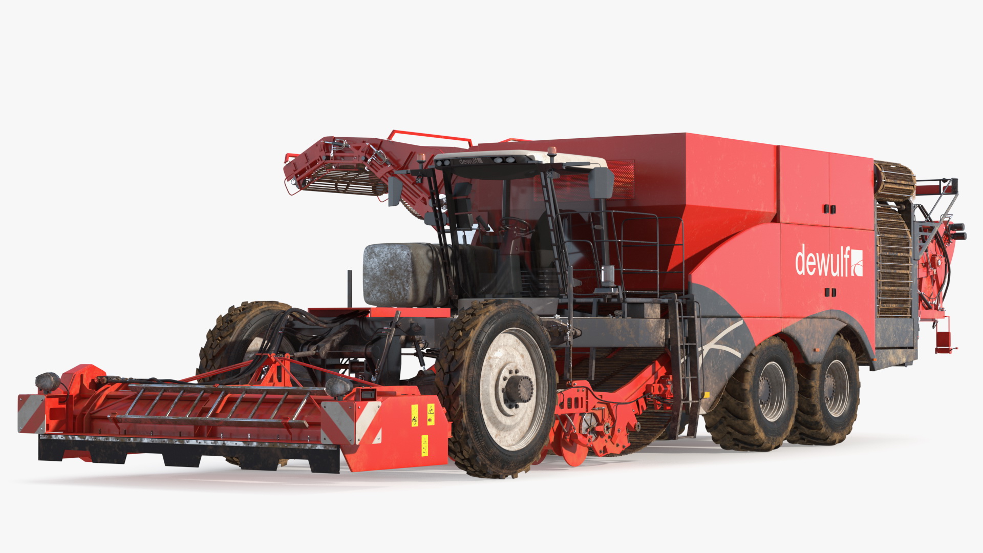 Dewulf Enduro 4-Row Harvester Dirty Rigged 3D