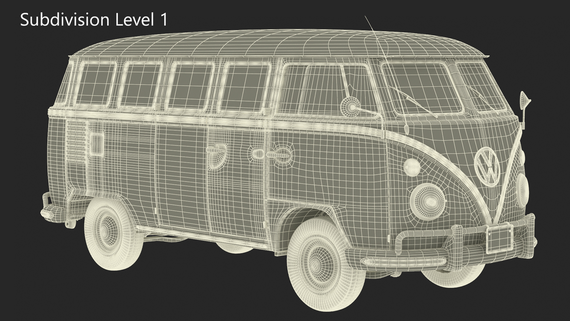 3D Hippie Volkswagen Bus