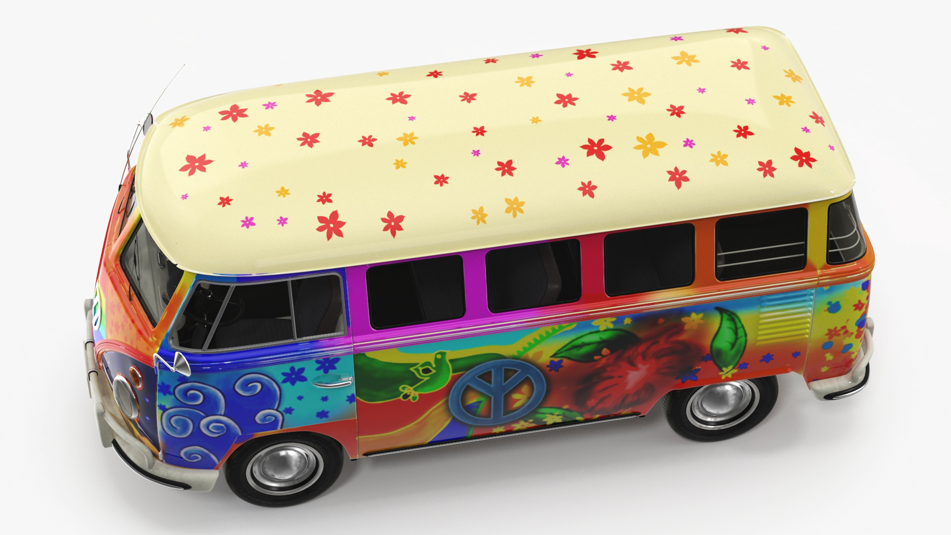 3D Hippie Volkswagen Bus