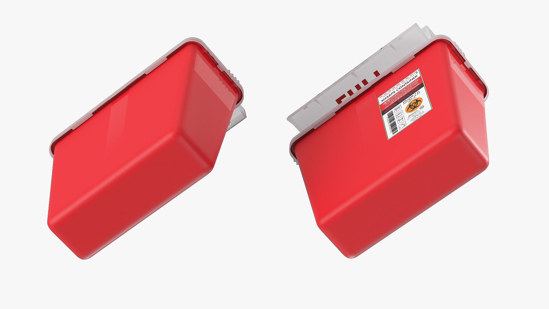 Biohazard Medical Sharps Container Open 3D model