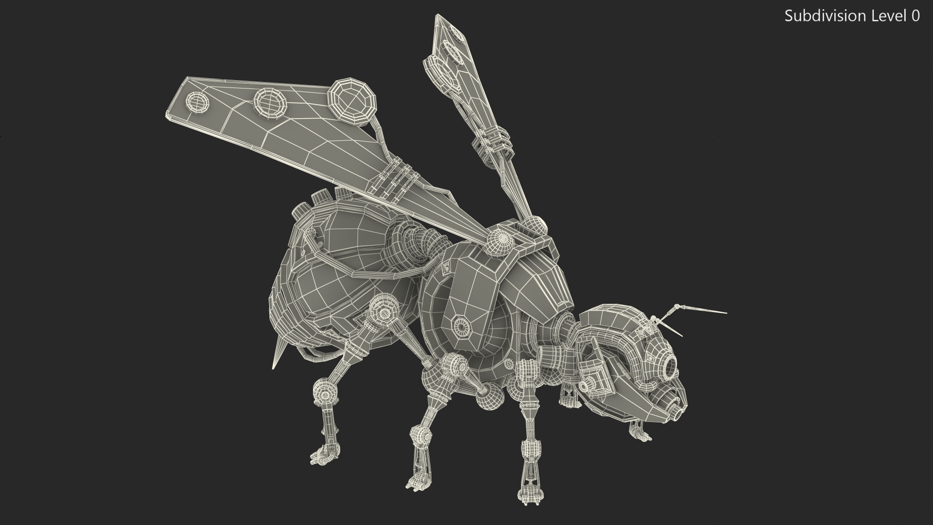 3D Robot Bee Yellow Rigged model