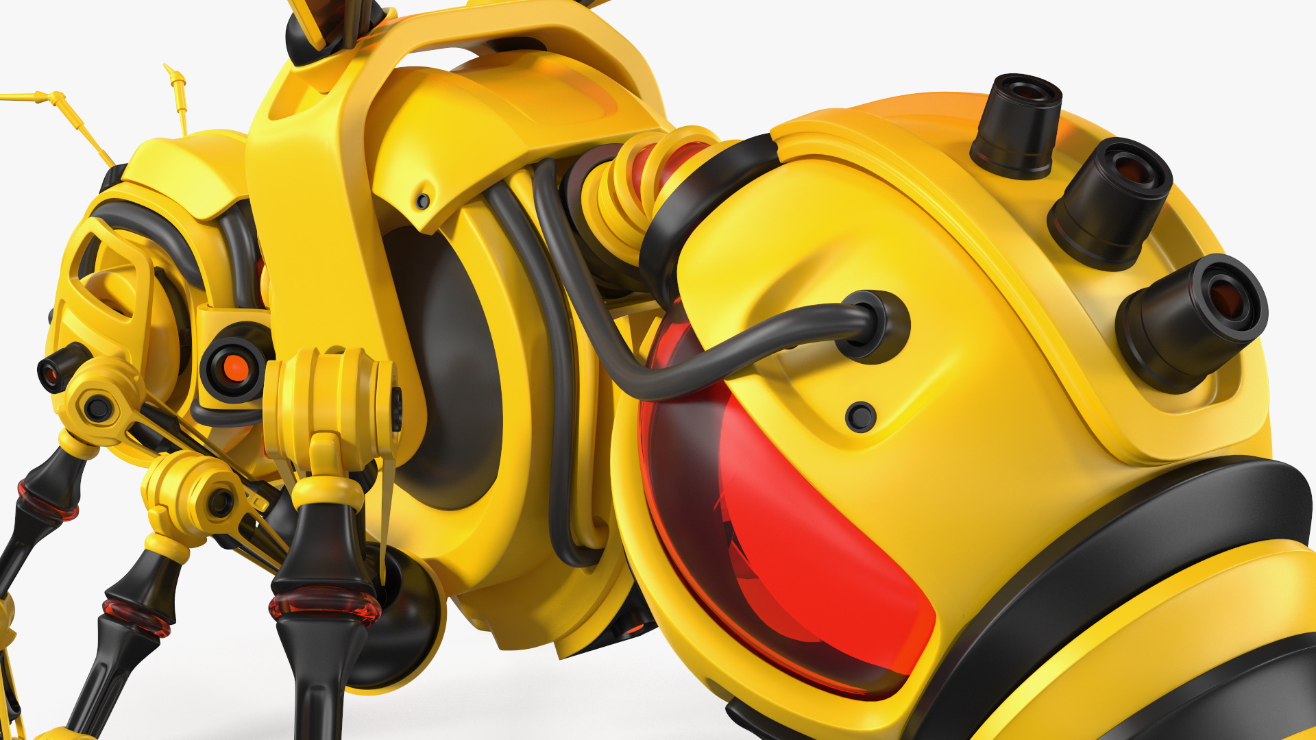 3D Robot Bee Yellow Rigged model